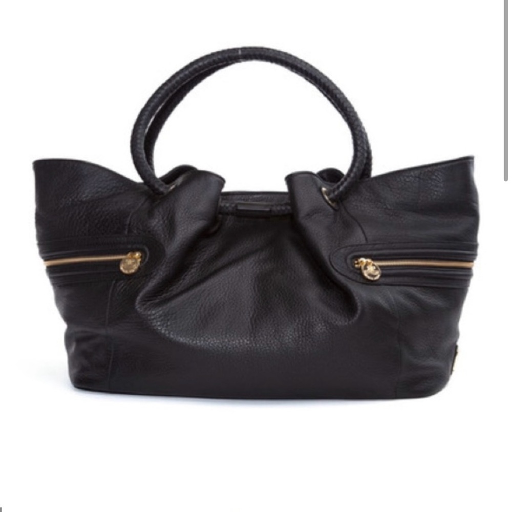 Rosie Pope Black London Shopper Baby Bag with Gold Accents